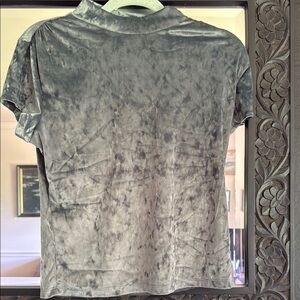 Blue Gray Velvet Women's Top